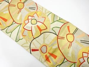 アンティーク　抽象花模様織り出し袋帯（材料）